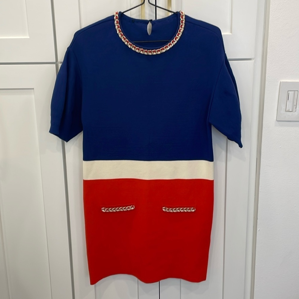 Elisabetta Franchi Colour Block Mini Dress